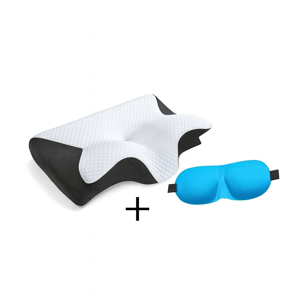 Pack Oreiller Ergonomique + Masque 3D - Sommeil Complet