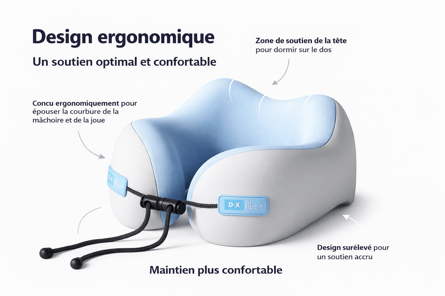 Coussin de Voyage Ergonomique en U & Boîte de Transport - Ma Belle Nuit
