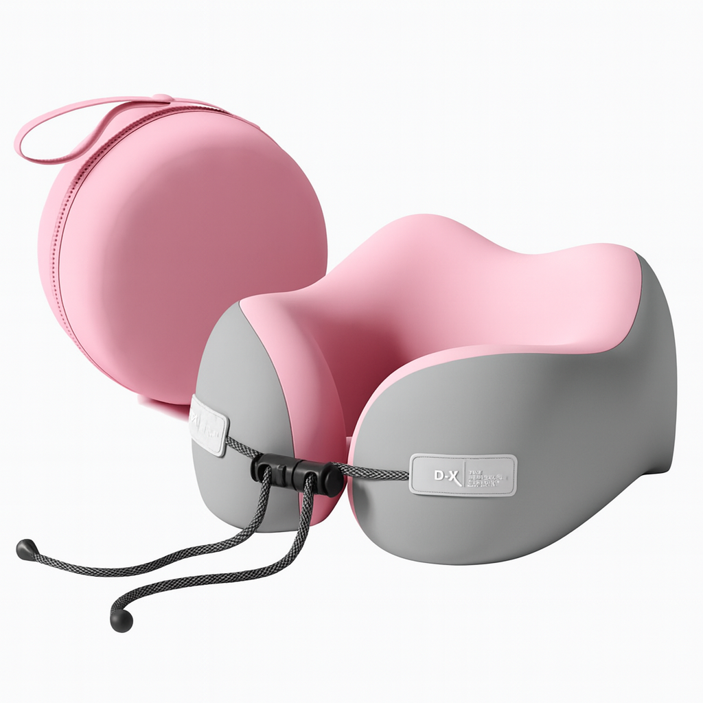 Coussin de voyage ergonomique en U & boîte de transport