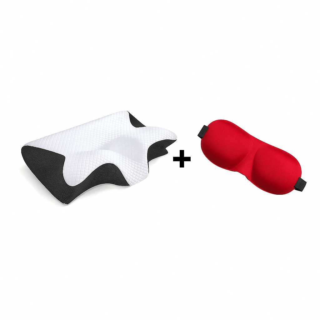Pack Oreiller Ergonomique + Masque 3D - Sommeil Complet