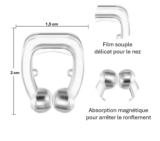 Clip Anti - Ronflement Magnétique en Silicone - Ma Belle Nuit