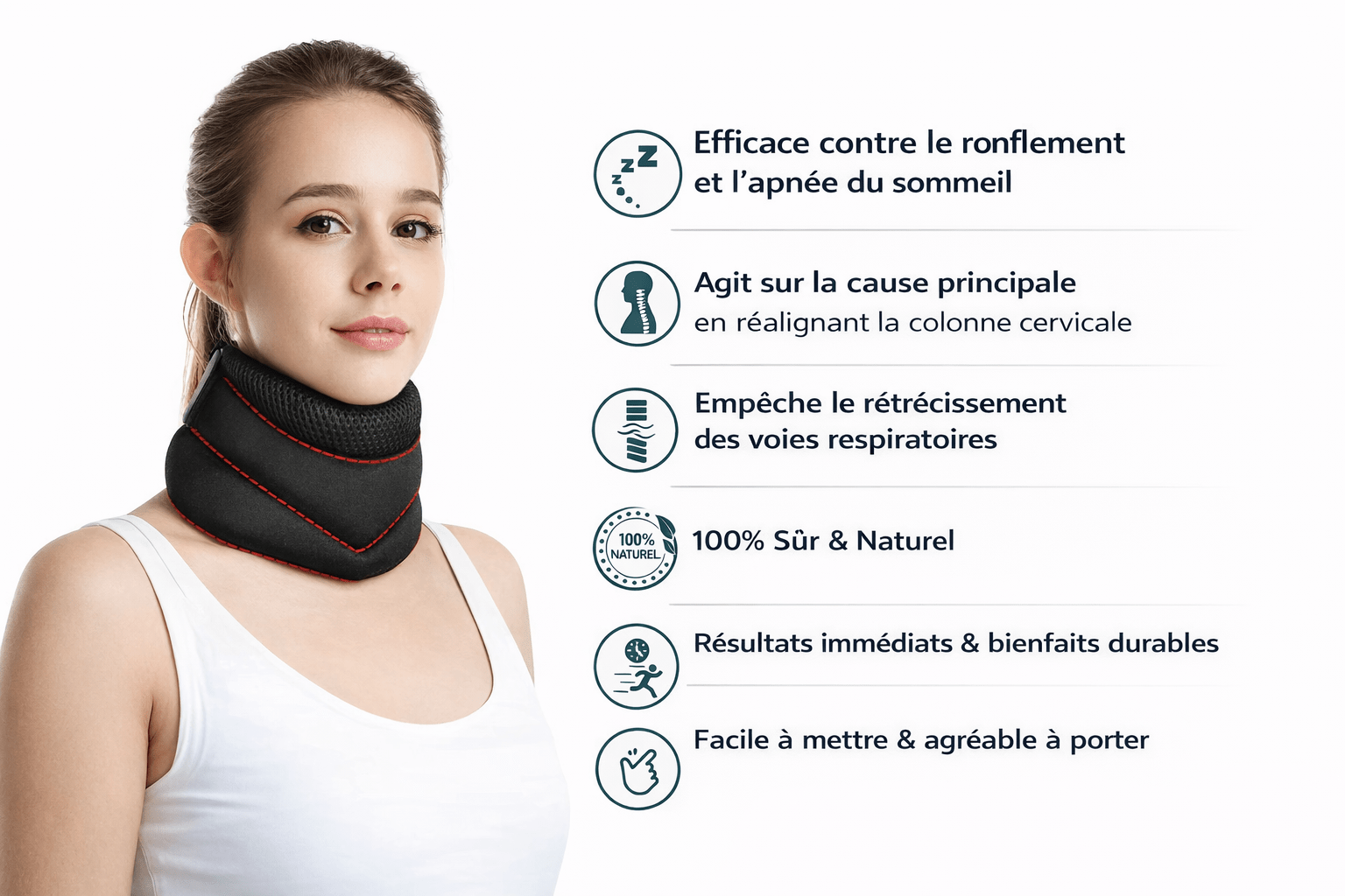 Support Cervical Anti - Ronflement Ergonomique - Ma Belle Nuit